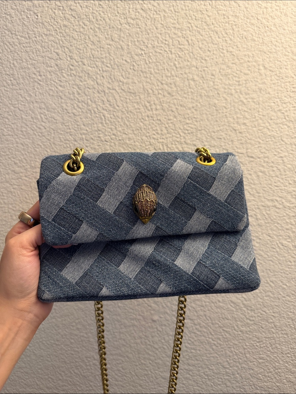 Kurt Geiger Denim Woven Shoulder Bag - Blue